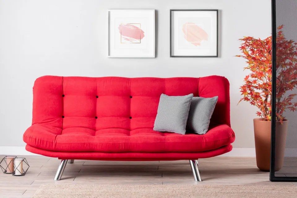 Canapea Extensibilă cu 3 Locuri Misa Sofabed, Rosu