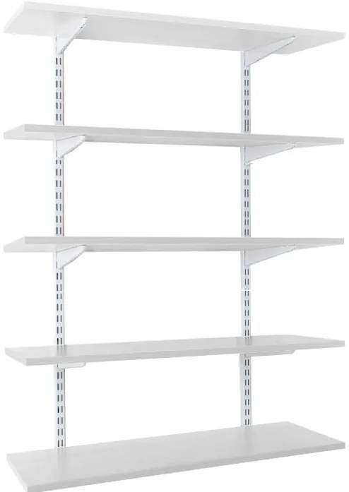 Raft perete cu 5 polite, 80x30x200 cm, PAL Alb
