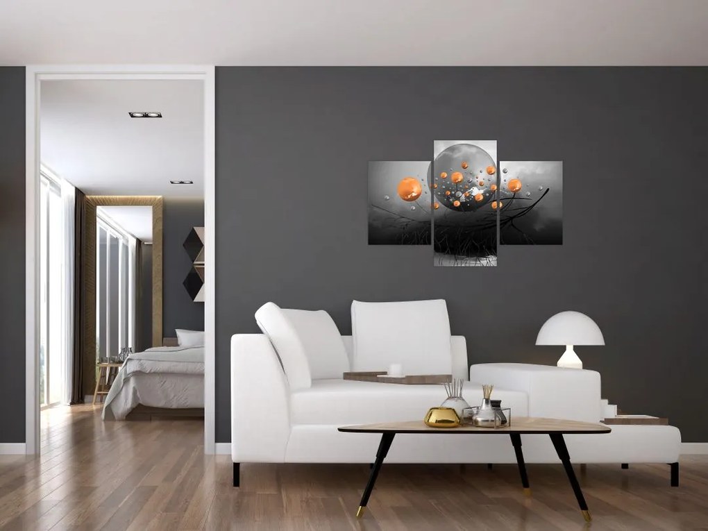 Tabloul cu bile portocalii (90x60 cm)
