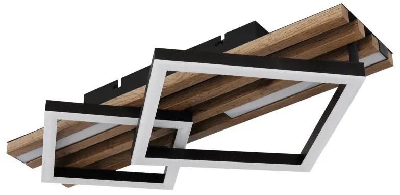 Plafoniera LED riflaj MDF cu efect de lemn OBRIEN
