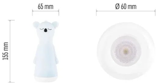 Lanternă LED reîncărcabilă pentru copii, cu reglaj al intensității și lumină de veghe 2 în 1, LED/3,7V 1200 mAh