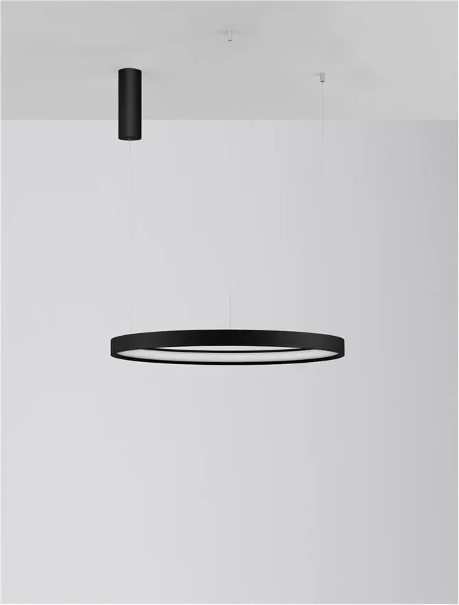 Lustra LED suspendata design modern circular PERRINE D-60cm neagra
