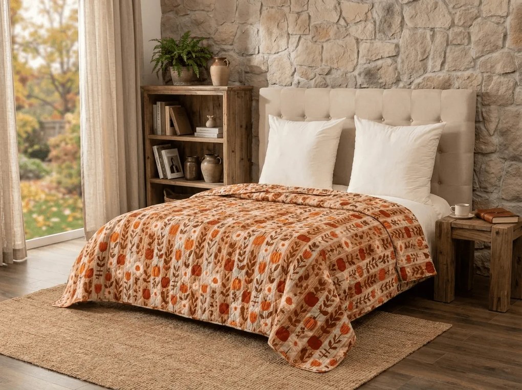 Cuvertura de pat PUMPKIN STRIPES, colorata Dimensiune: 220 x 240 cm