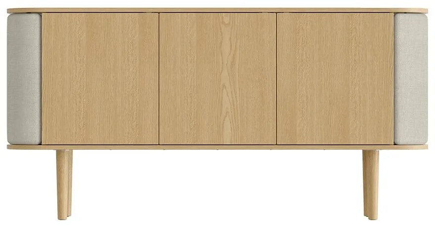 Comodă bej/în culoare naturală joasă cu aspect de lemn de stejar 150x75 cm Treasures – UMAGE