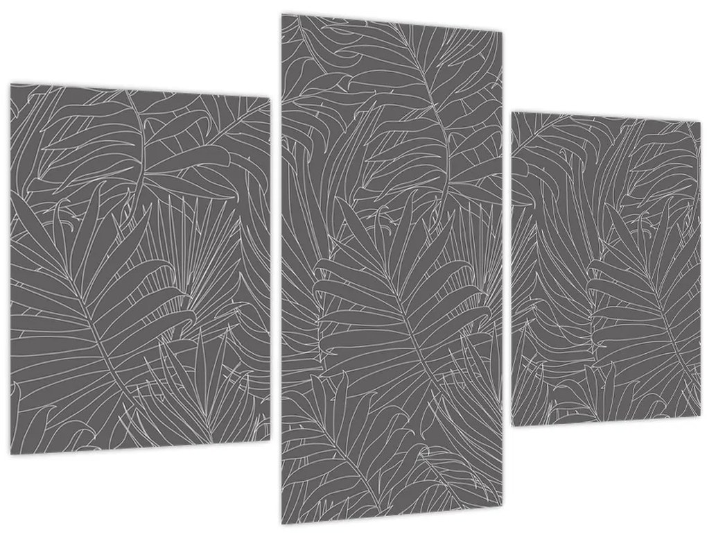 Tablou - Frunze de palmier gri (90x60 cm)
