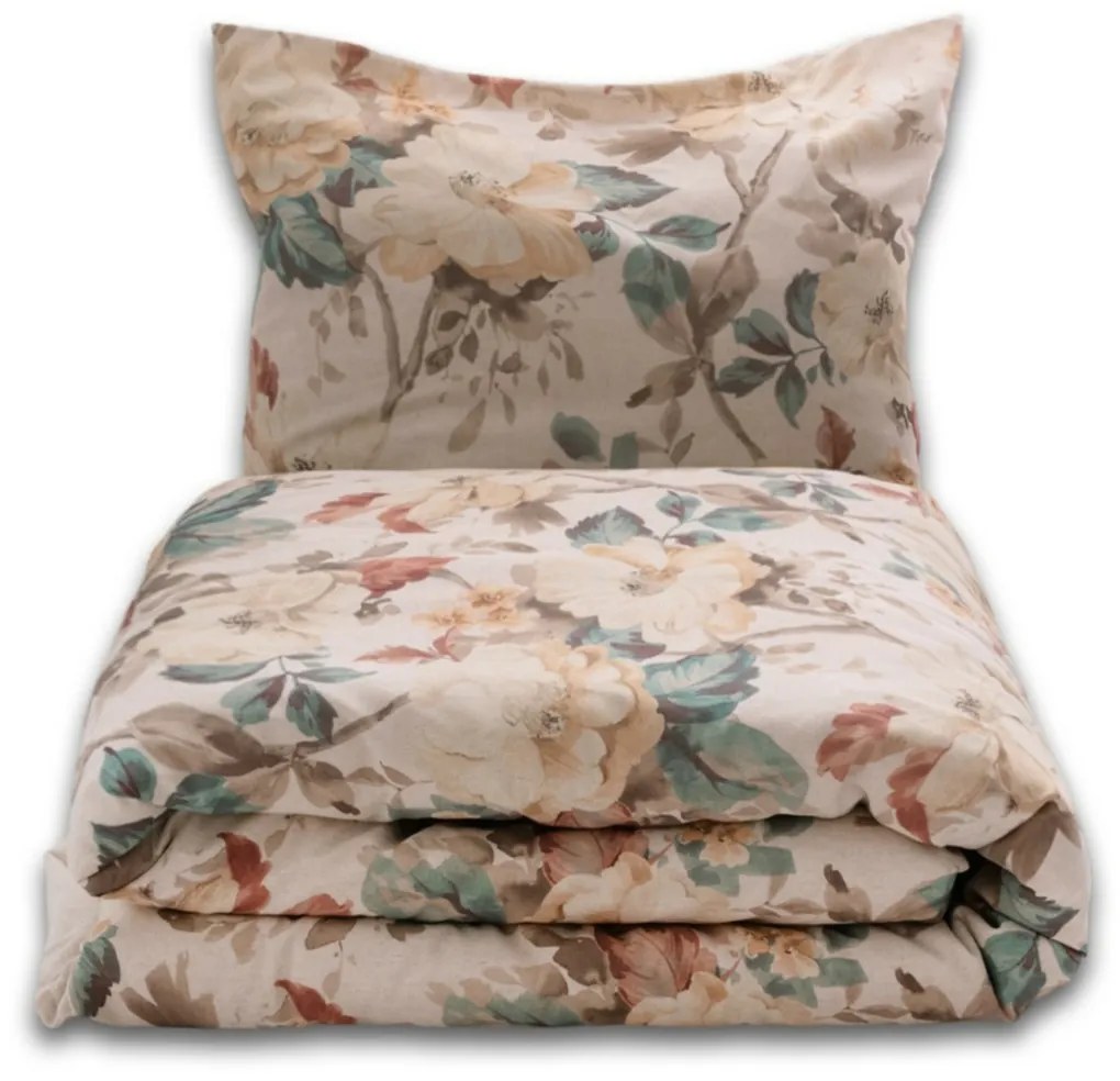 Lenjerie de pat din bumbac și in Rose, 220 x 200 cm, 2x 70 x 80 cm