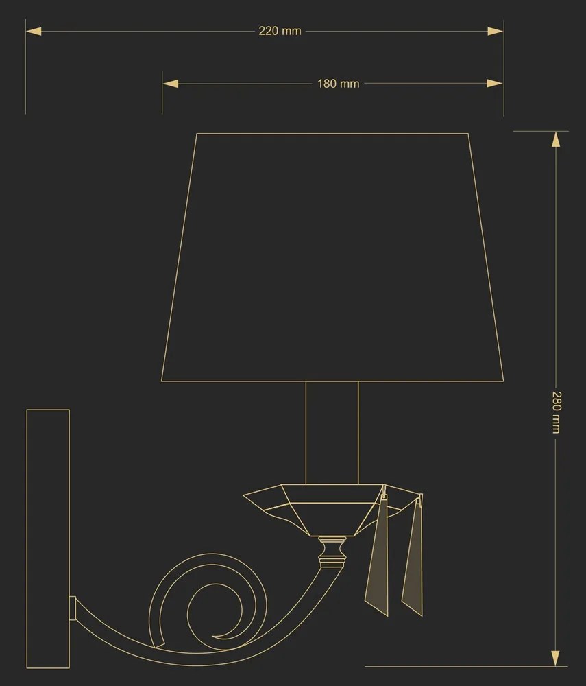 Aplica design clasic cristal Asfour Monza