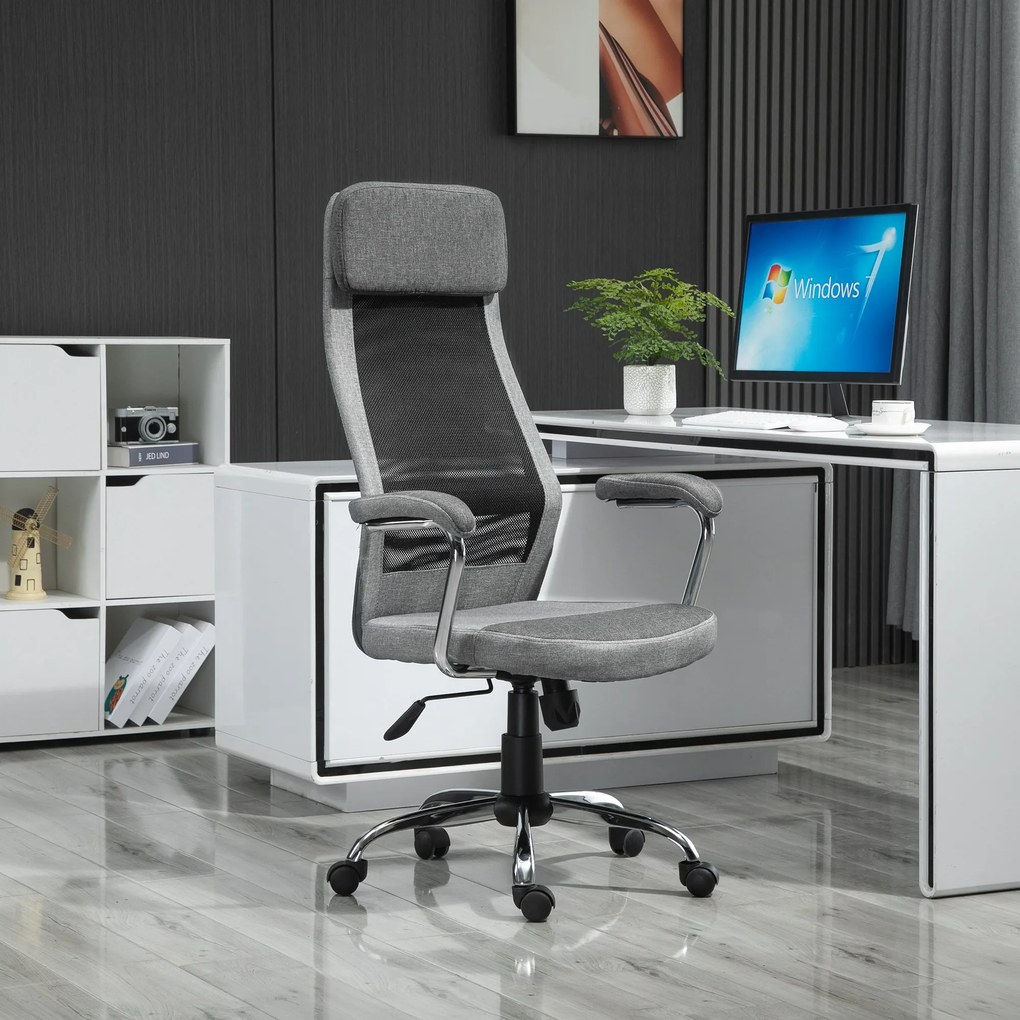 Vinsetto Scaun birou ergonomic, inaltime reglabila, 65x60x119-129cm | Aosom Romania