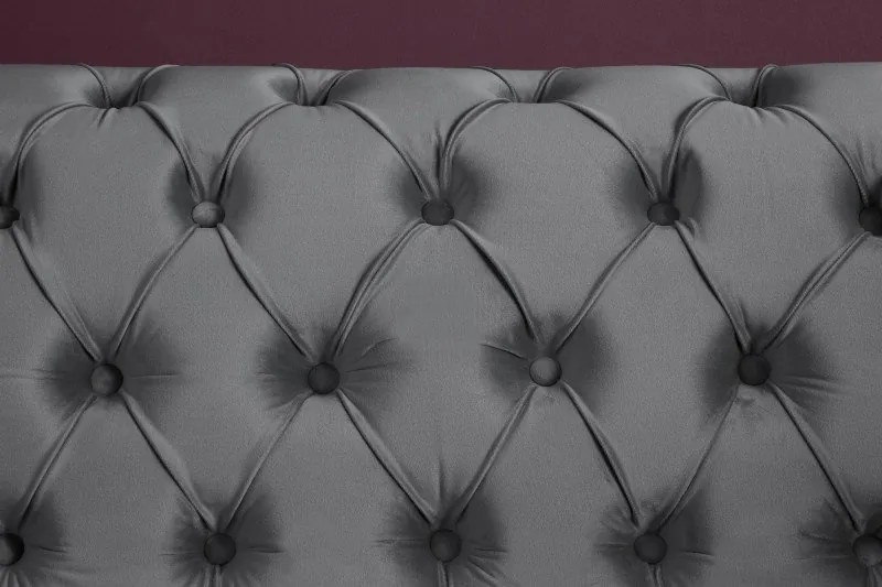 Canapea fixa eleganta Paris Chesterfield, gri argintiu