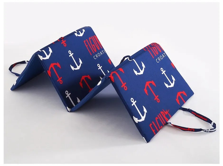 Pernă pentru scaun de grădină roșie/albastră pentru șezlong 49x137 cm Anchors – B.E.S.