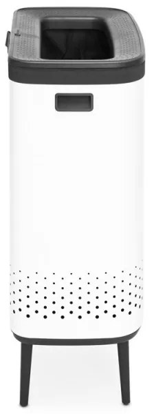 Cos de rufe Brabantia Bo 1004176, 2x45 L, Umplere fara deschidere, Orificii aerisire, Picioare reglabile, Alb