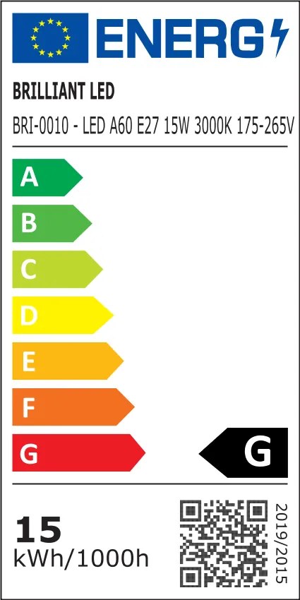 Bec Brilliant LED, 15W (120W), 1200lm, lumina calda 3000k, 220V, E27 Lumina calda - 3000K, 1 buc