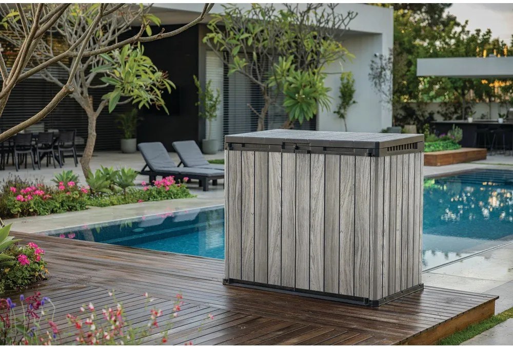 Cutie de depozitare pentru grădină gri din plastic Deco – Keter