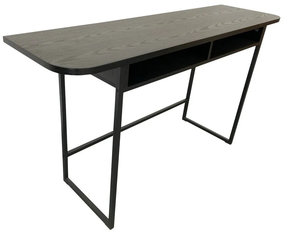 Masă consolă neagră cu aspect de lemn de frasin 40x140 cm Darlington – Actona
