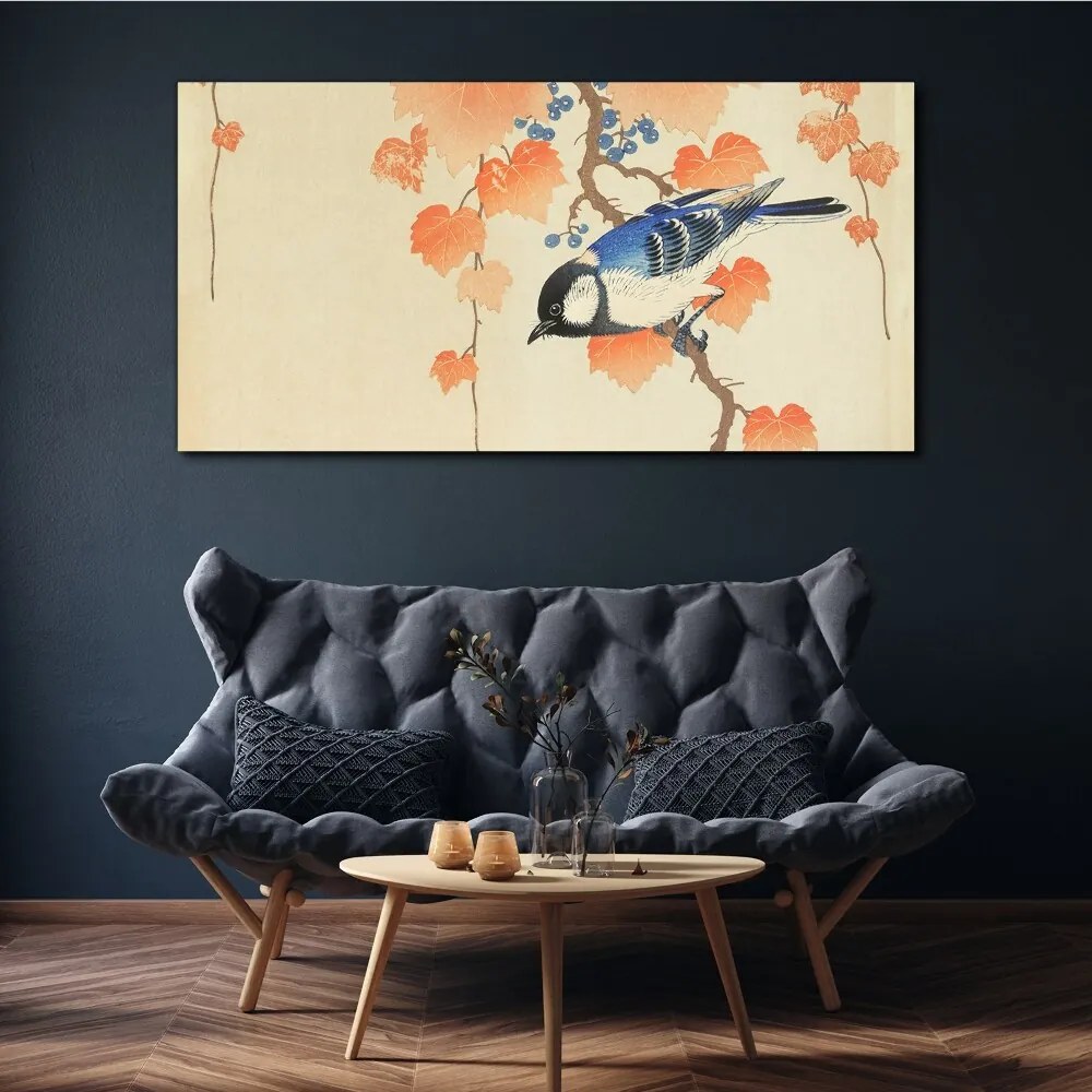 Tablou canvas ramuri frunze animale pasăre
