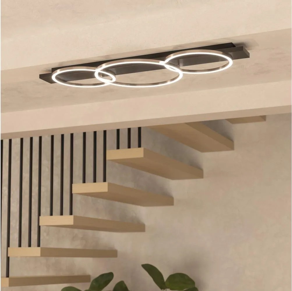 Eglo 33488 - Plafonieră LED BOYAL 2xLED/12W/230V + LED/12W neagră