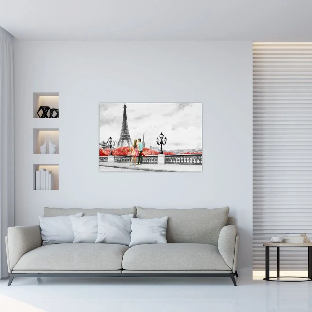 Tablou îndrăgostiții în Paris (90x60 cm)