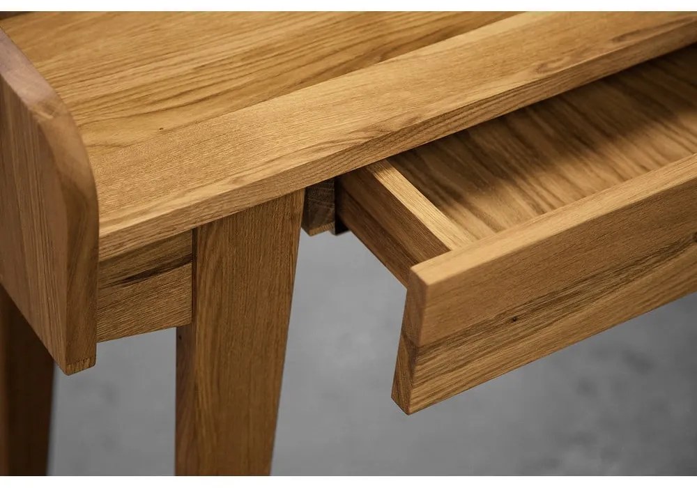 Măsuță de toaletă din stejar cu oglindă 110x45 cm Retro - The Beds