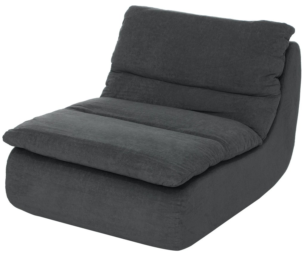 HOMCOM Fotoliu de podea din spumă, chaise-longue, fotoliu de lounge pentru living, dormitor, gri | Aosom Romania