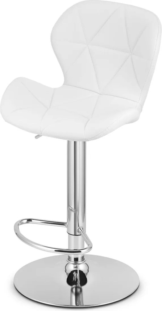 OFERTA Scaun de bar din piele ecologica WEST, alb II. calitate