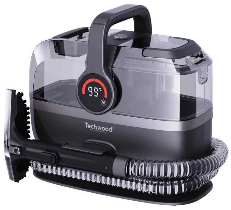 Aparat multifunctional cu aburi si aspirator Techwood TAN-7066V, 600/800W, Rezervor de apa curata si reziduala, 3 moduri, Afisaj digital, Gri Inchis