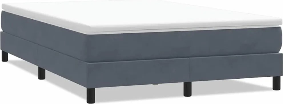 vidaXL Pat cu arcuri fără saltea Gri închis 160x210 cm catifea