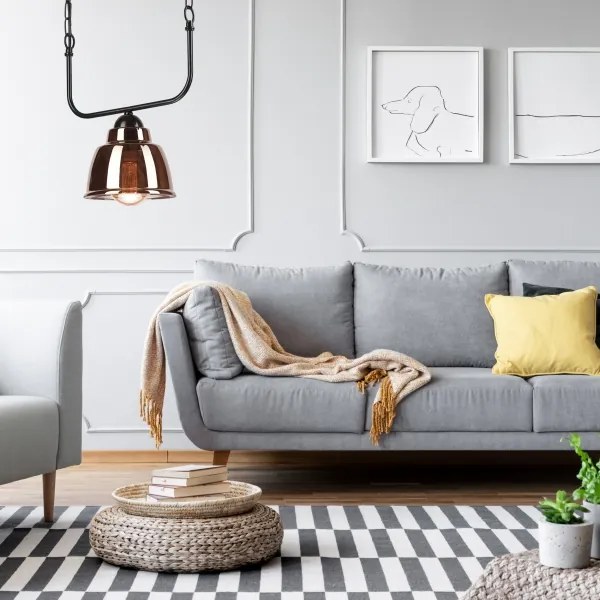 Lustră pe lanț MARIO 1xE27/60W/230V alamă