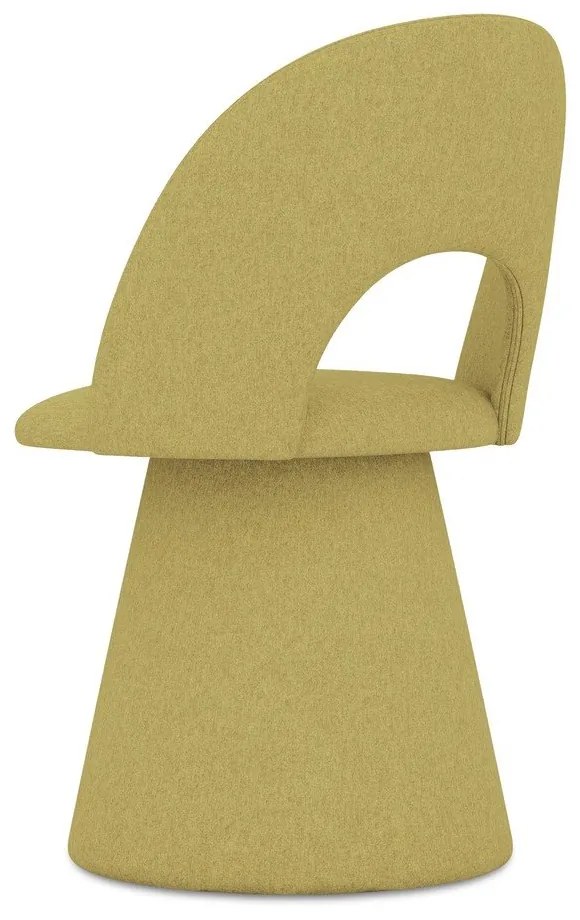 Scaun de sufragerie galben tapițat Kalo – Makamii