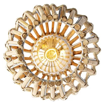 Plafoniera rustica din bambus si alb - Canna Capsule