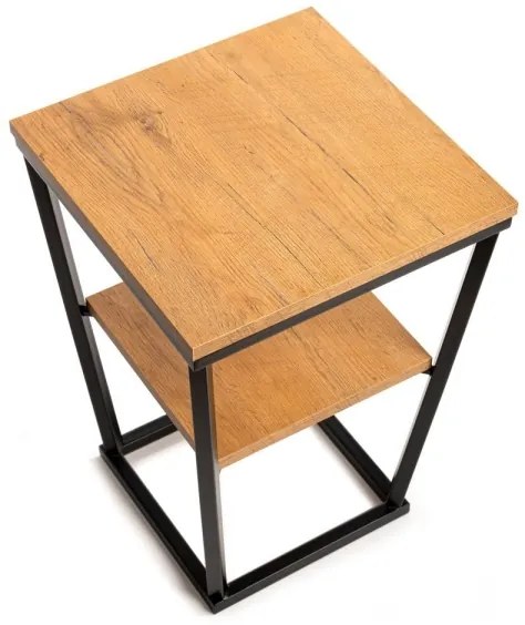 Măsuță laterală EXPAND 57x40 cm neagră/maro