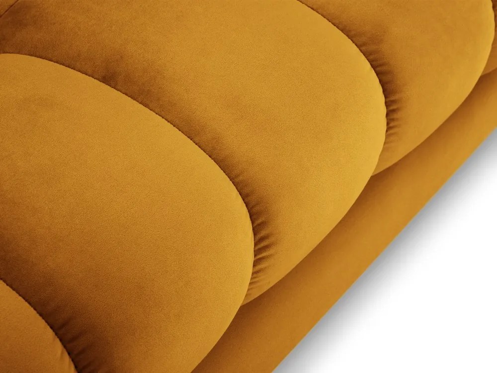 Colțar tapițat Bali, Galben/5 locuri/picioare gold/partea stângă/ L293 x l185 x h75
