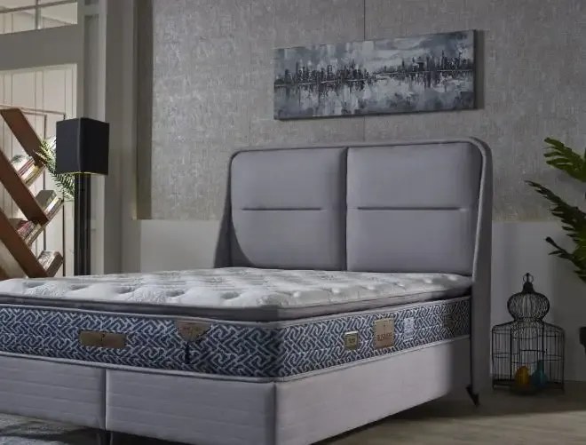 Set Pat tapițat Varna cu saltea inclusa Hiperia 160*200