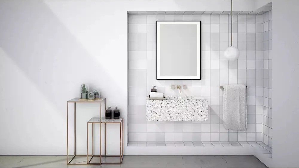 Oglinda reversibila dreptunghiulara LED Dubiel Vitrum Logan Black 75x120 cm