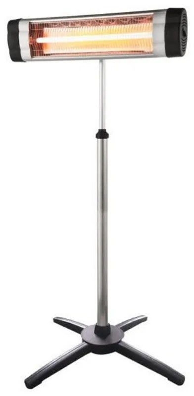 Radiator quartz cu picior ELITE IH-0434, 3000W, 22 m², Baza reglabila, Infrarosu, IP-34, Termostat reglabil, Negru/Gri