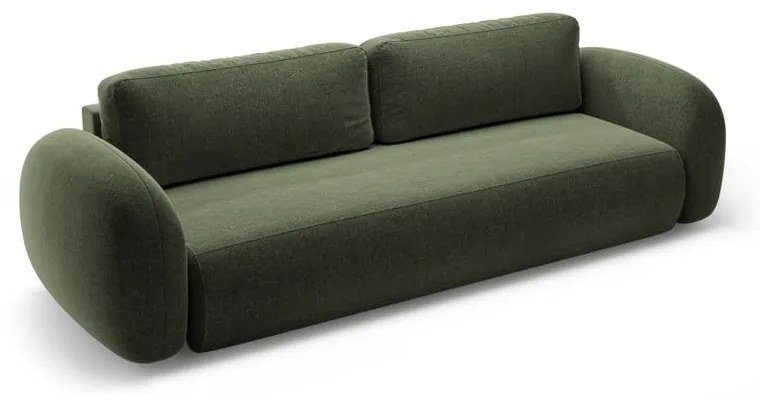 Canapea verde extensibilă/cu spațiu de depozitare cu tapițerie din chenille 262 cm Tonale – Cosmopolitan Design