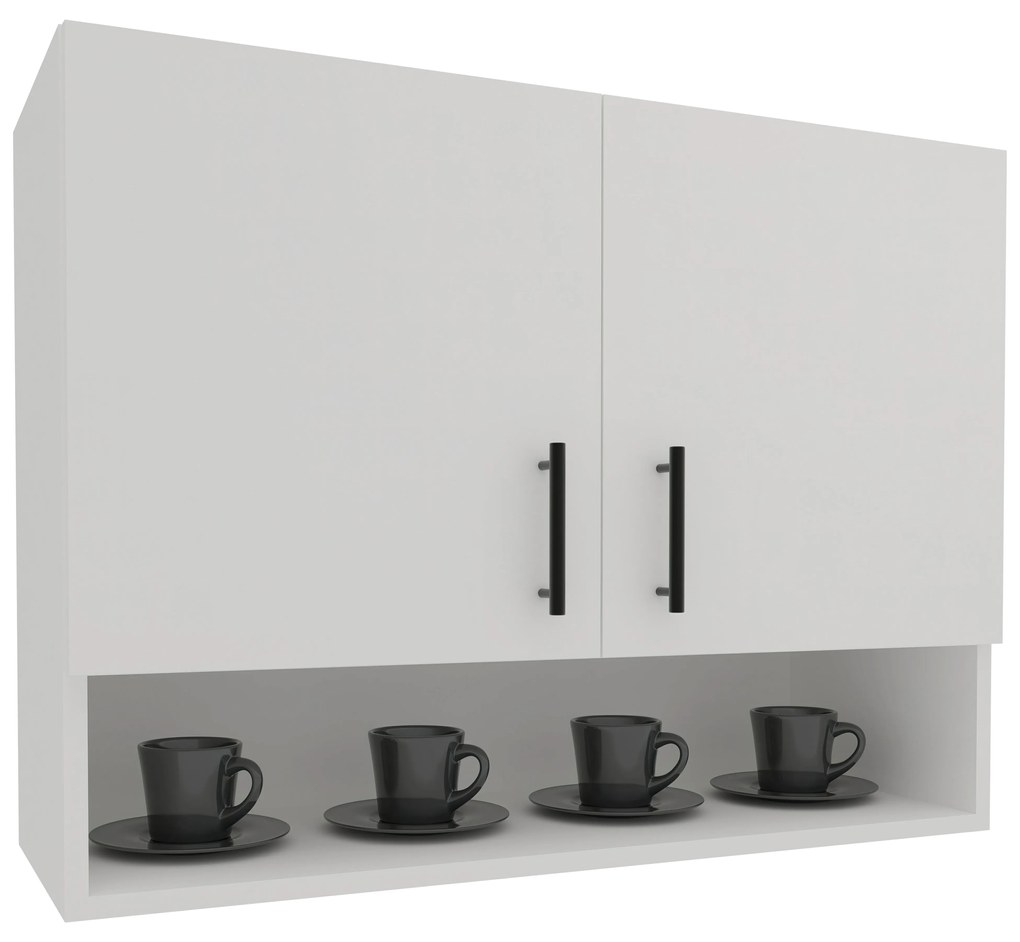 Corp Superior Berna, 2 Usi, cu spatiu, Alb, 80 x 30 x 60 cm