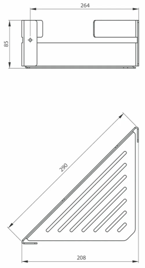 Suport accesorii cada sau dus pe colt alb mat Deante Mokko Alb mat