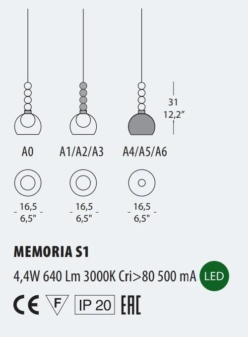 Lustra cu 5 pendule LED design Art Deco MEMORIA