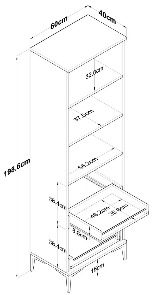 Dulap cu rafturi Jenaretta 10 (alb). 1106727