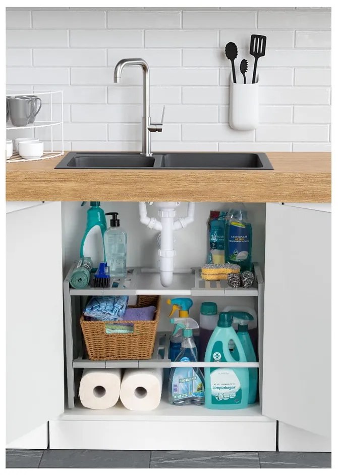 Raft cu lăţime reglabilă pentru chiuvetă Compactor Expandable Shelf