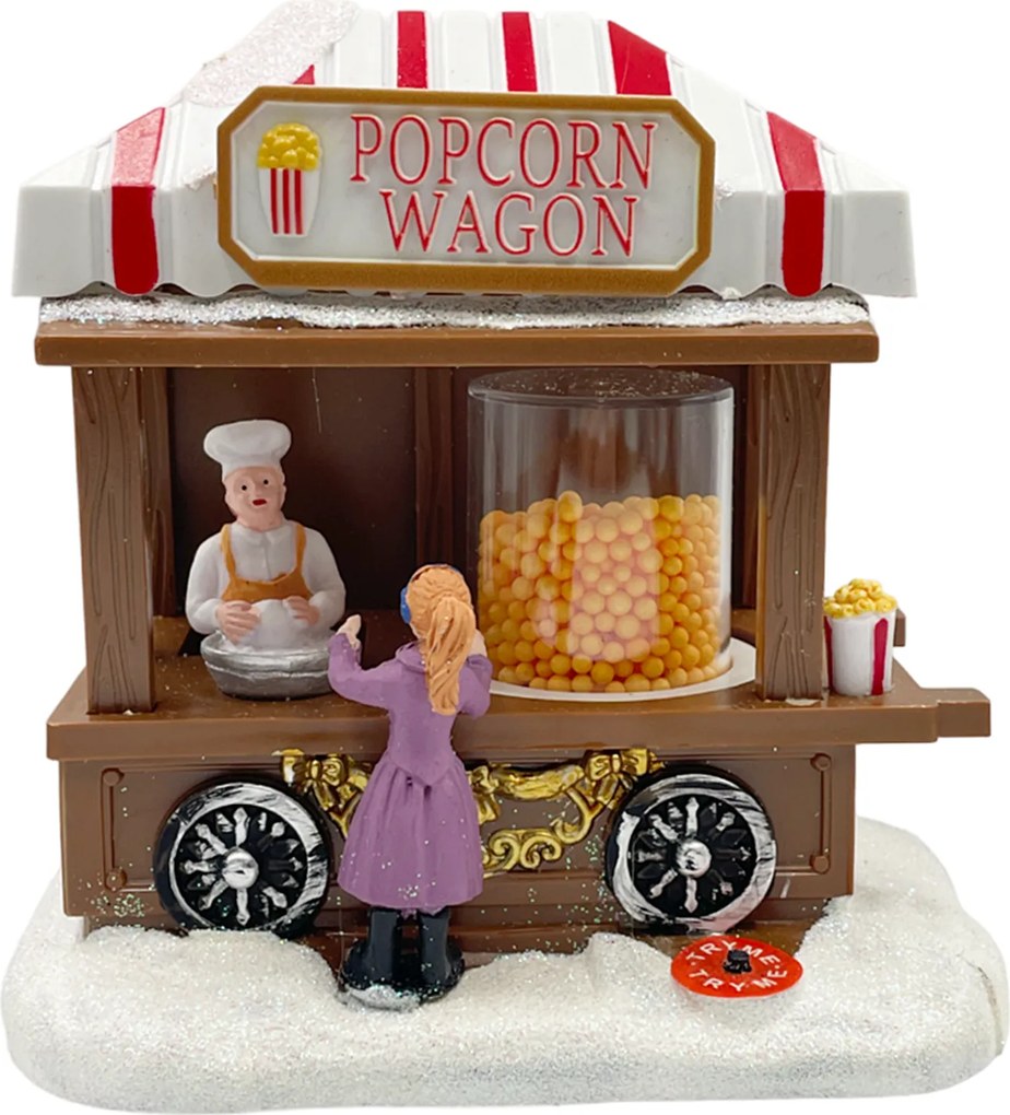 Decor Craciun Toneta cu lumina LED POPCORN, 15cm