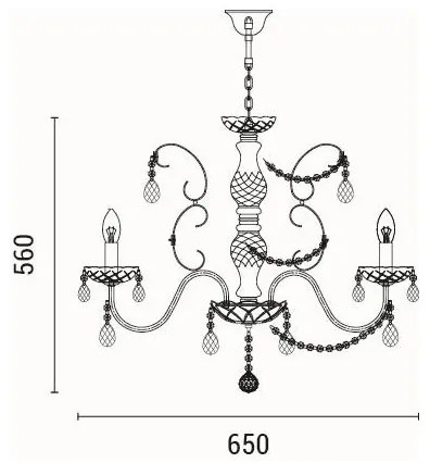 Lustră pe lanț 6xE14/15W/230V