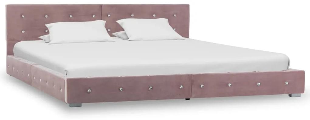 280401 vidaXL Cadru de pat, roz, 180 x 200 cm, catifea