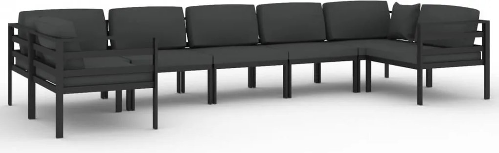 vidaXL Set mobilier de grădină cu perne, 7 piese, antracit, aluminiu