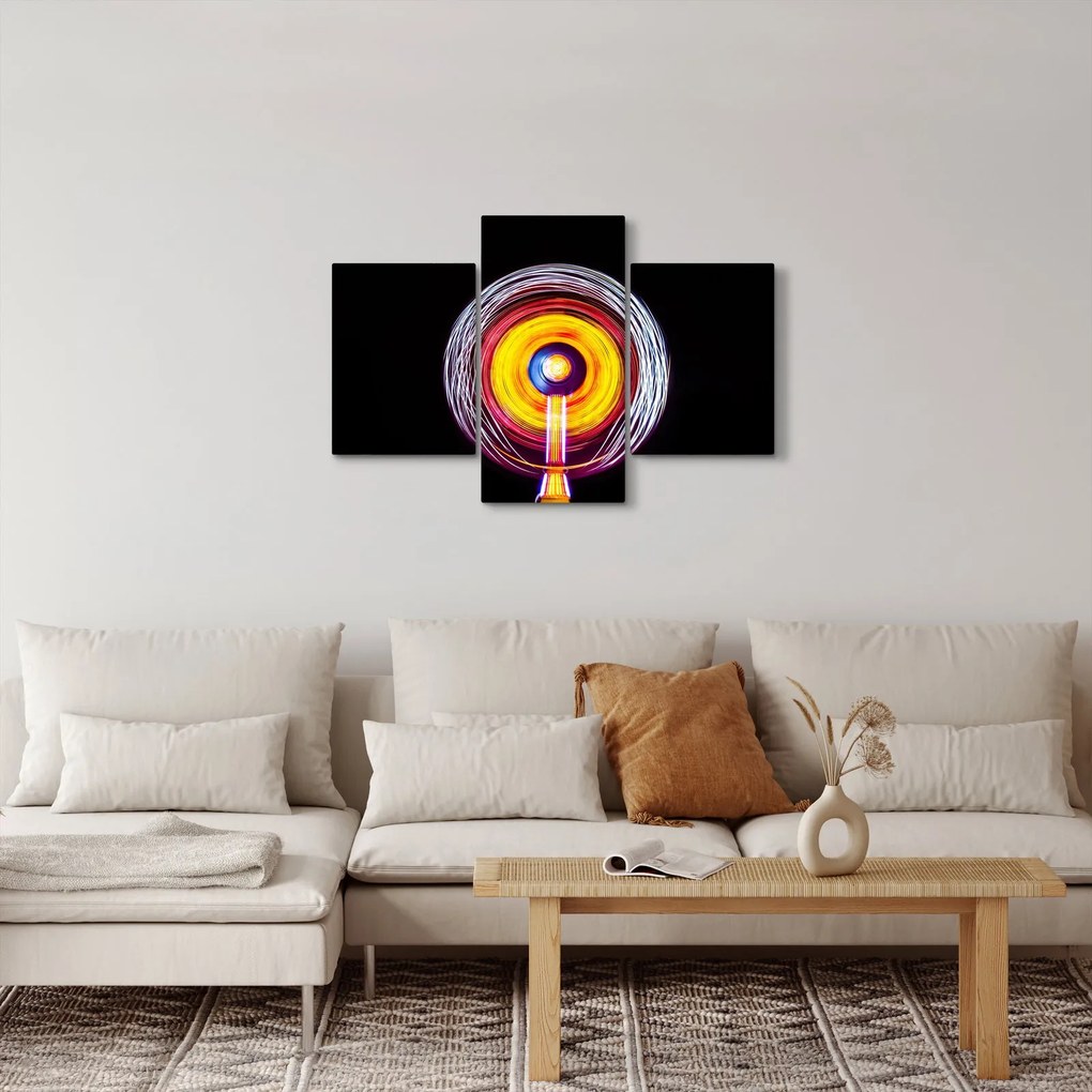 Tablou cu lumini în cerc (90x60 cm)