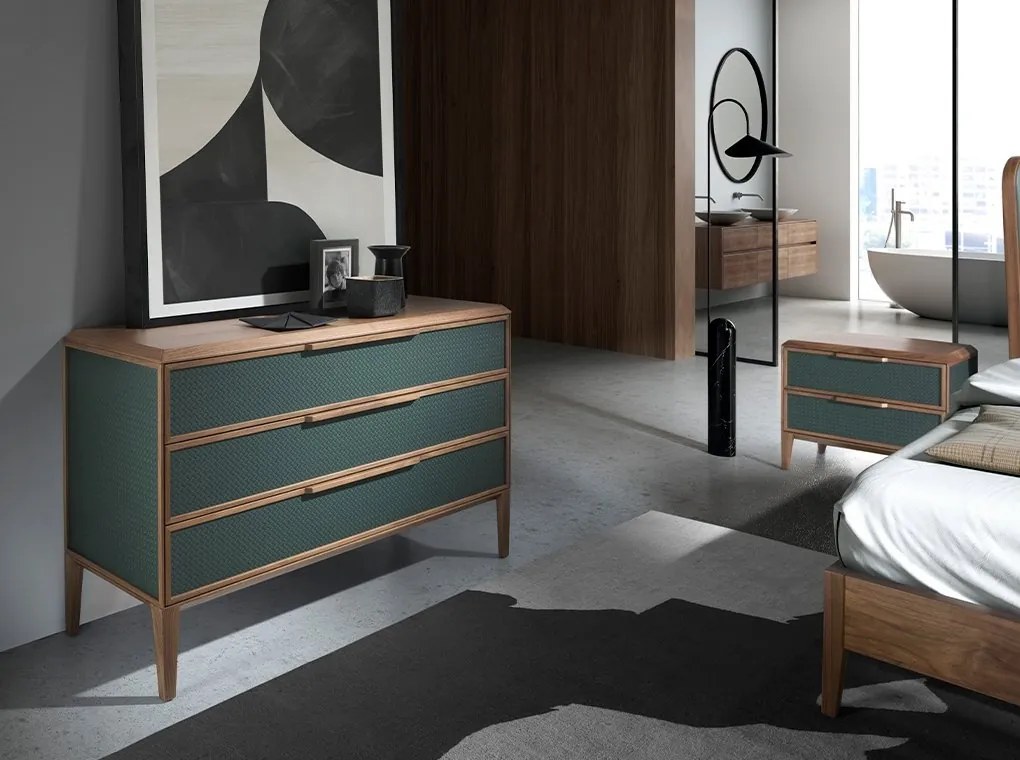 Comoda cu 3 sertare design LUX Dark green