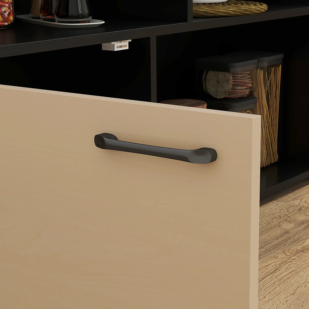 HOMCOM Set de bar 3 piese, Masă de bar cu placă pliabilă, 2 scaune de bar, 6 compartimente de stocare, negru+stejar, 116 x 70 x 89,5 cm | Aosom Romania