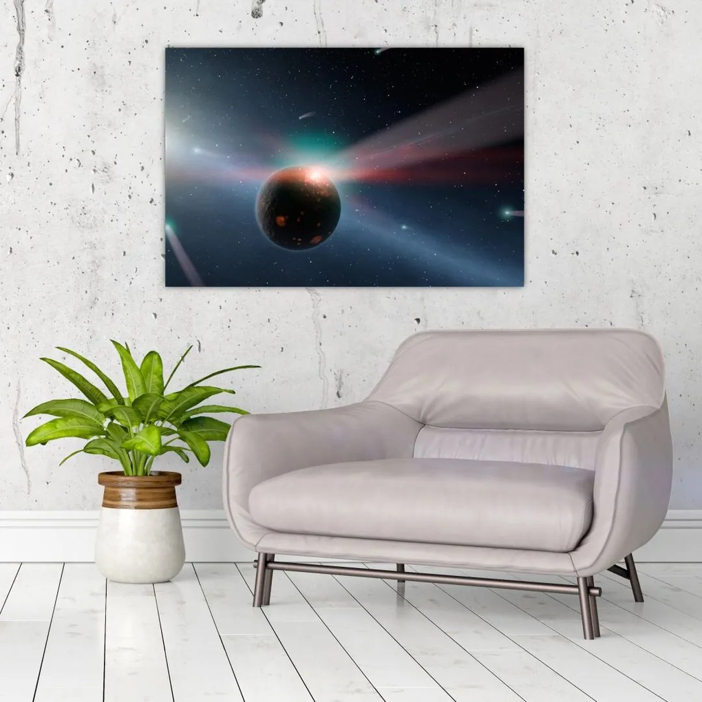 Tablou cu planetă mică (90x60 cm)