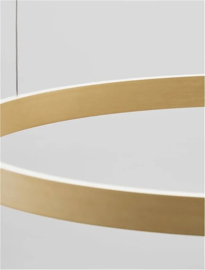 Lustra LED design circular cu iluminat sus si jos ELOWEN auriu, diametru 80cm