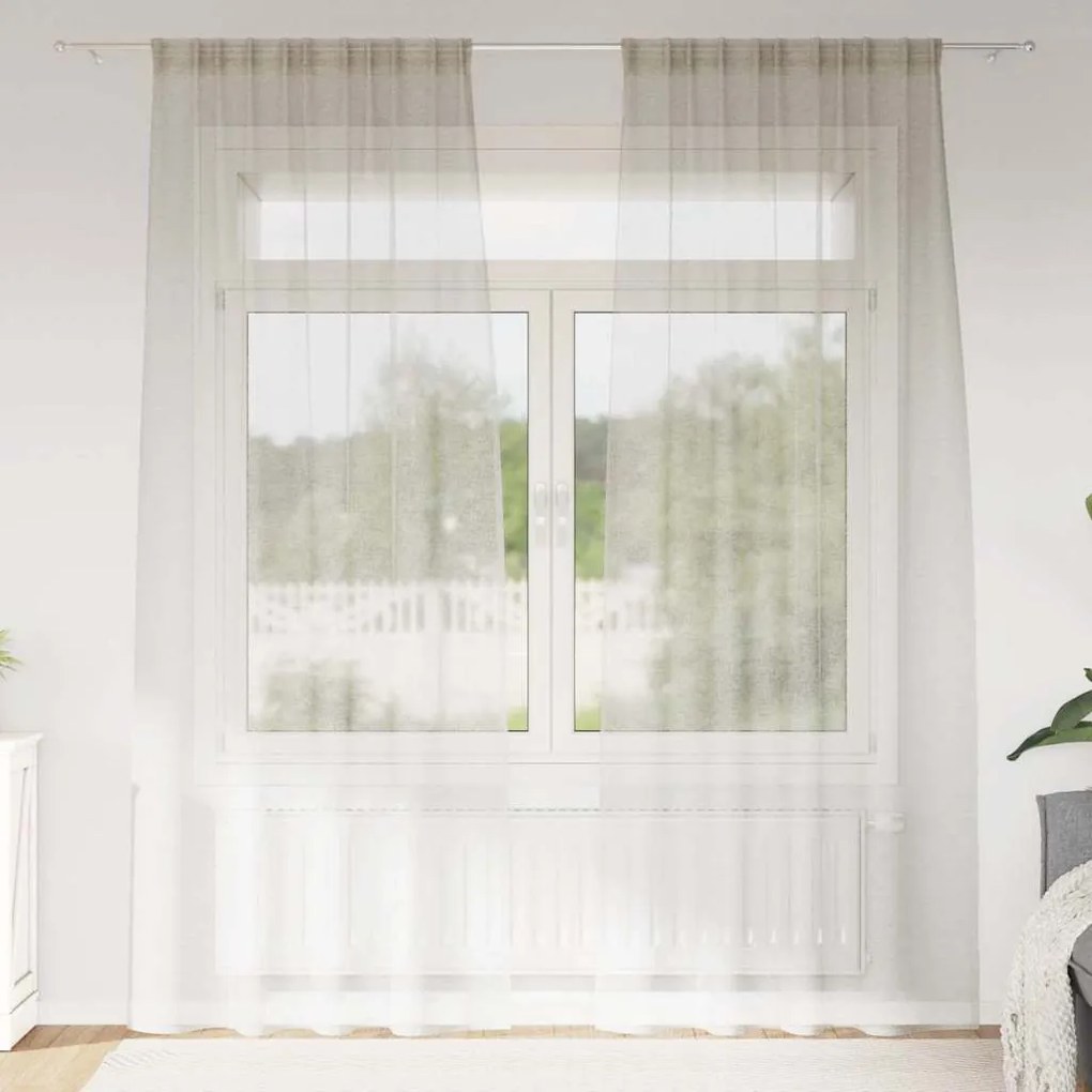 vidaXL Perdele cu perdele 2 pcs Crem 140 x 225 cm Poliester
